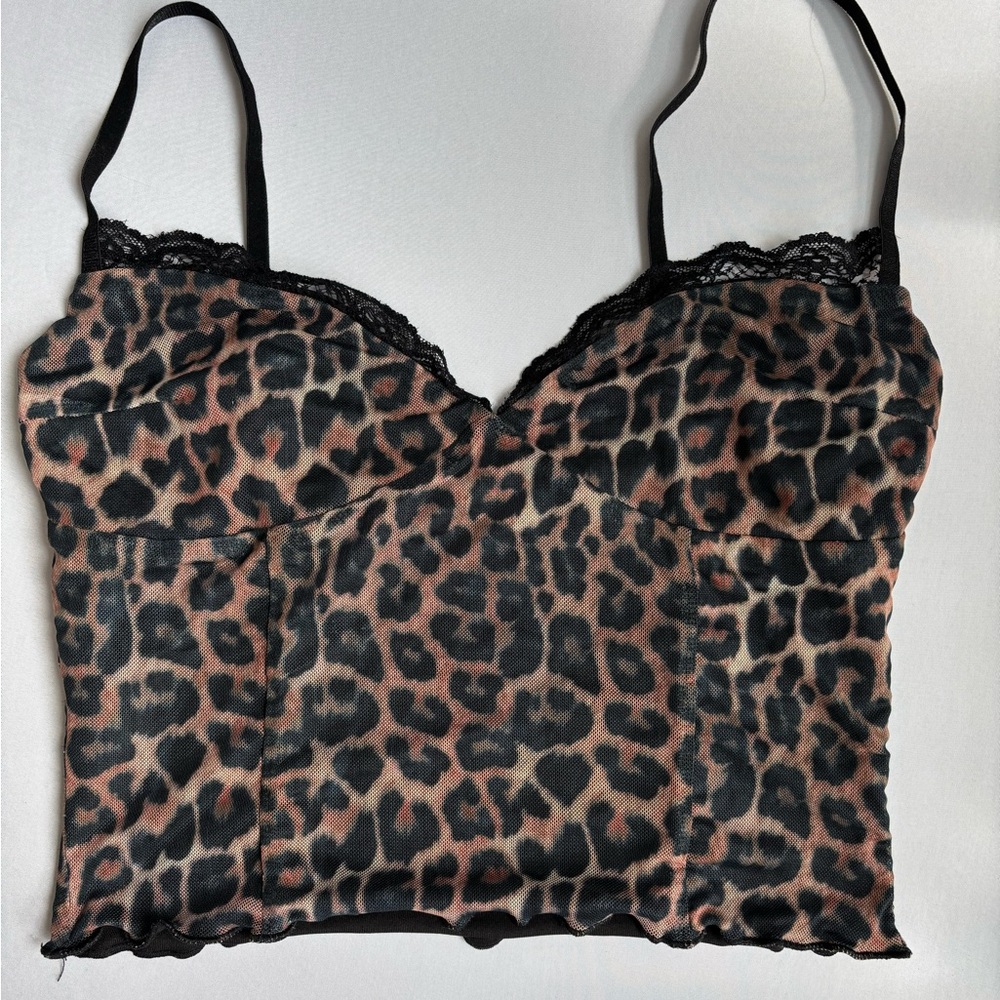 I.AM.GIA Animal Print Cami with Black Lace